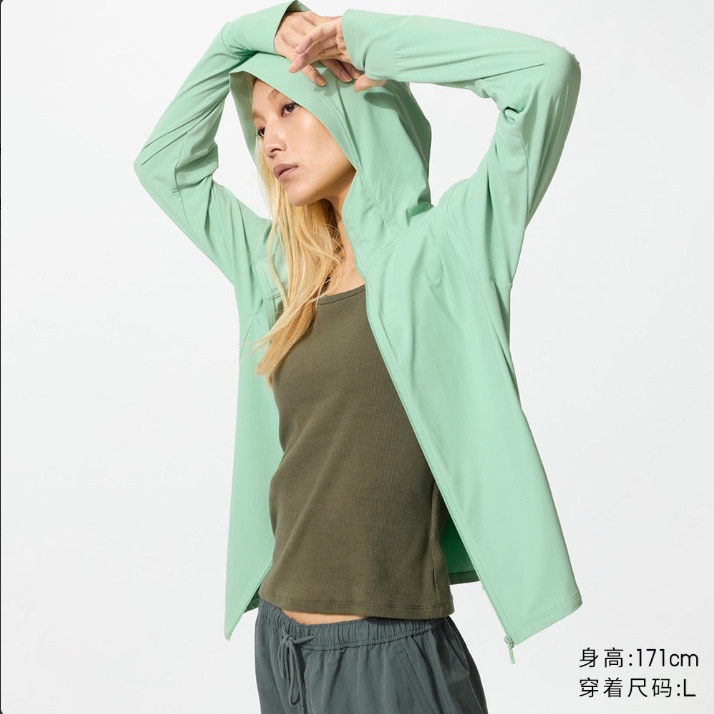Women's High-Elastic Zipper Hooded Cardigan Sun Protection Clothing Jacket 483281