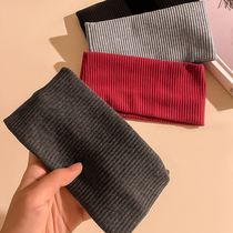 Solid color knitted face wash headband for womens outdoor sports running breathable sweat-absorbent headscarf wide-brimmed headband