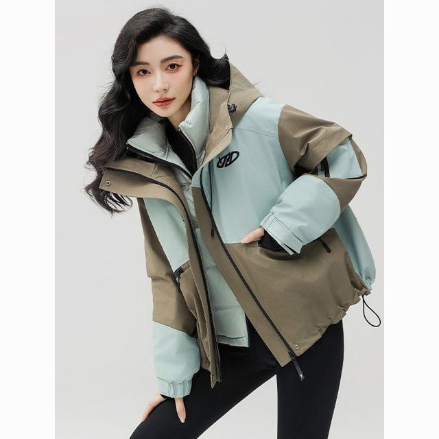 One-piece, two-piece down jacket, inner jacket, two-piece suit, women's short jacket, autumn and winter outdoor party jacket