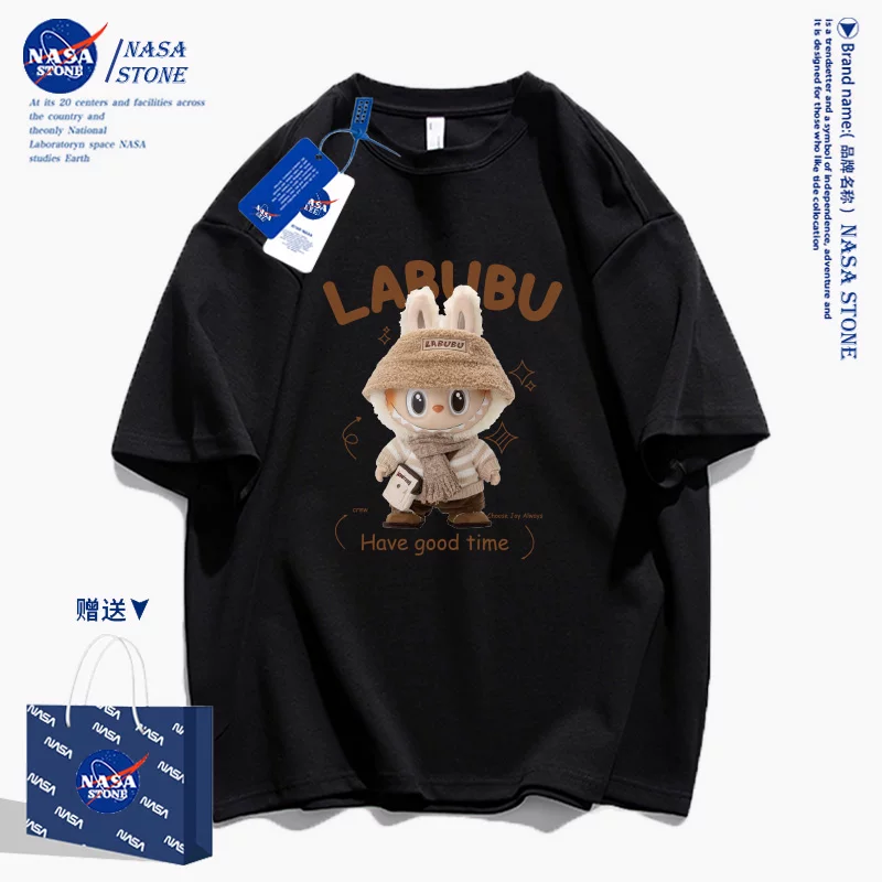 Короткая хлопковая футболка с рисунком летом для отдыха, для подростков