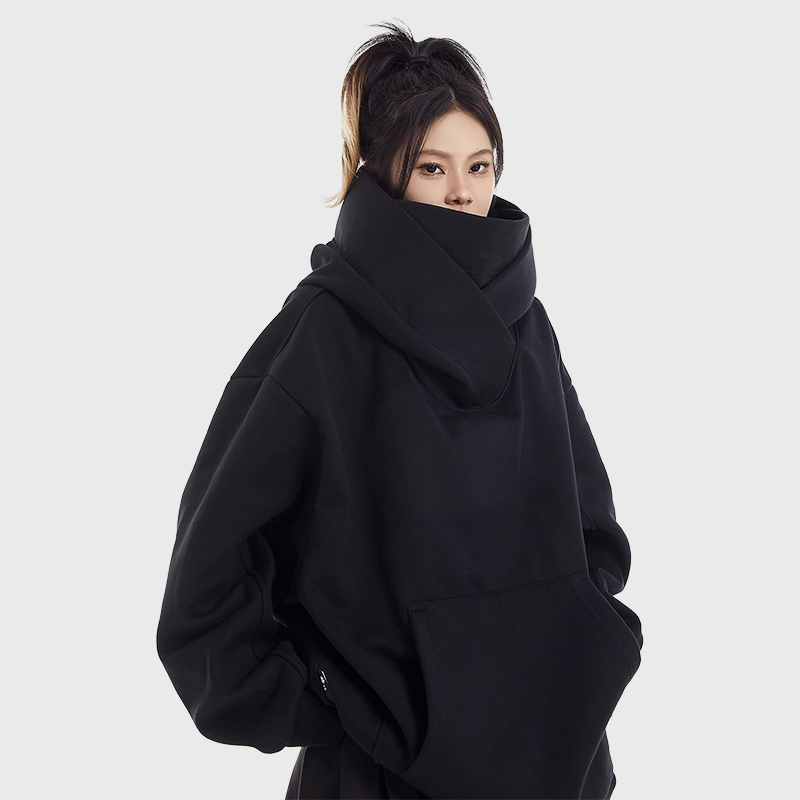 Social Anxiety Hoodie, High Collar, Hooded, Fleece-Lined, American Trendy Brand, Functional Style, Unisex, Youth Niche Design, Loose Fit Social Anxiety Hoodie, High Collar, Hooded, Fleece-Lined, American Trendy Brand, Functional Style, Unisex, Youth Niche Design, Loose Fit