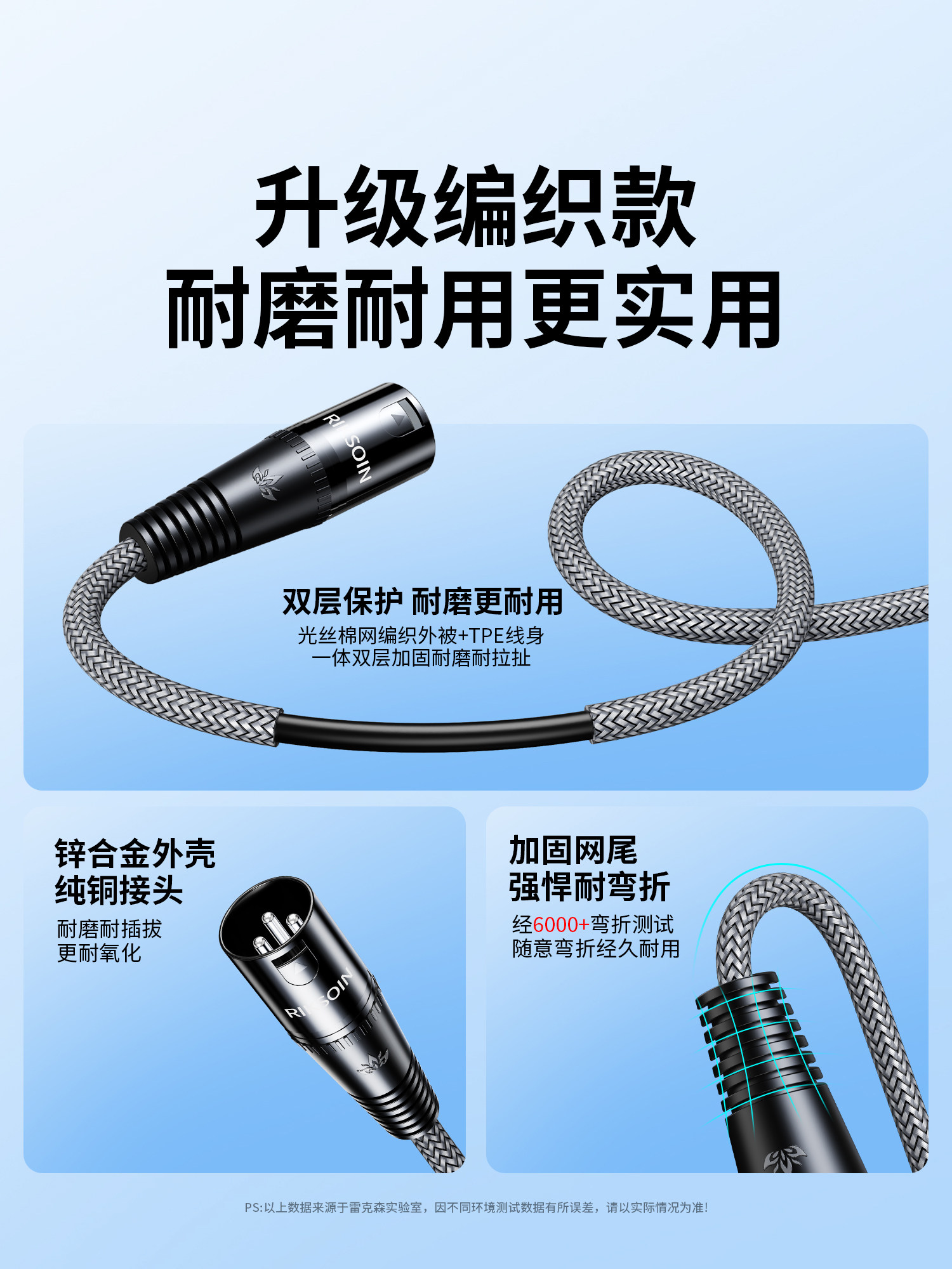 Rexon Xlr Male to Female Microphone Cable Microphone Sound Card Amplifier Xlr Magnetic Ring Noise Reduction Xlr Extension Audio