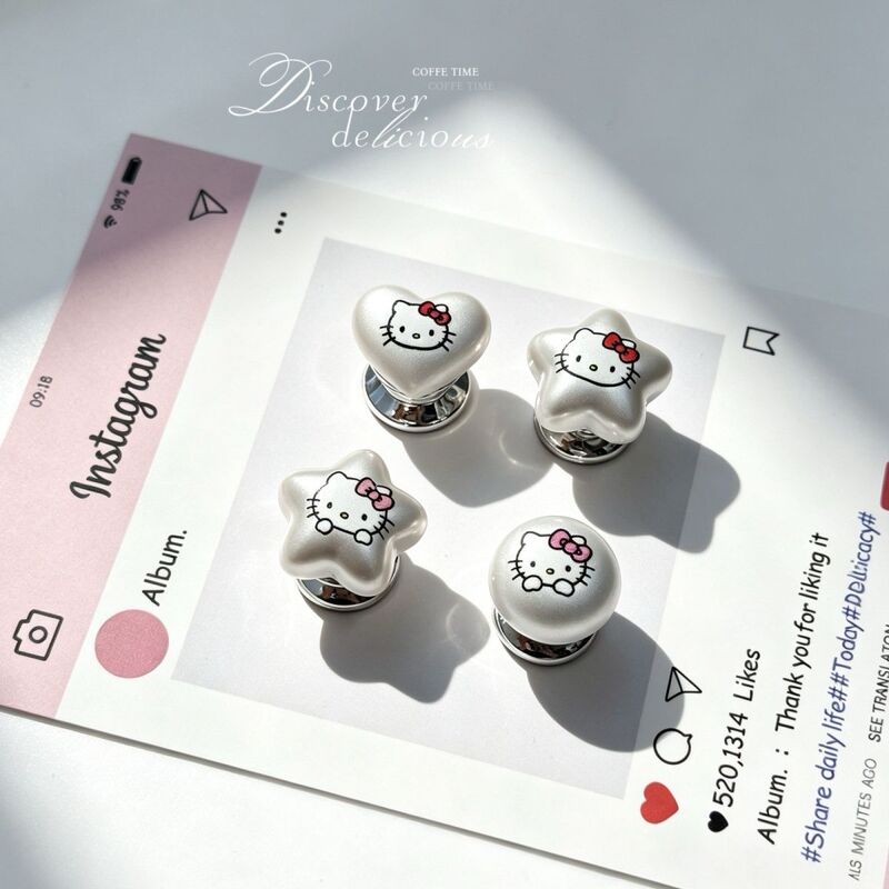 Heart-Shaped Pearl White Kt Cat Pentagram Toilet Personalized Press-On Nail Art Bathroom Flush Switch Aid Heart-Shaped Pearl White Kt Cat Pentagram Toilet Personalized Press-On Nail Art Bathroom Flush Switch Aid