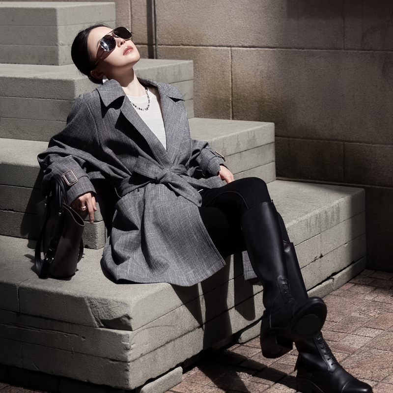 Rongrong Philadelphia Star Story Lapel Silhouette Classic Retro Minimalist Old Money Style Coat 9104 Rongrong Philadelphia Star Story Lapel Silhouette Classic Retro Minimalist Old Money Style Coat 9104