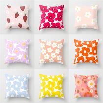 Nordic modern flower pillow combination orange plant hug pil