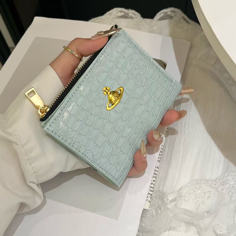 Empress Dowager Folding Wallet for Women, Short Style, Shiny Leather, 2025 New Model, Unique, High-End, Compact, Multi-Card Slots Card Holder