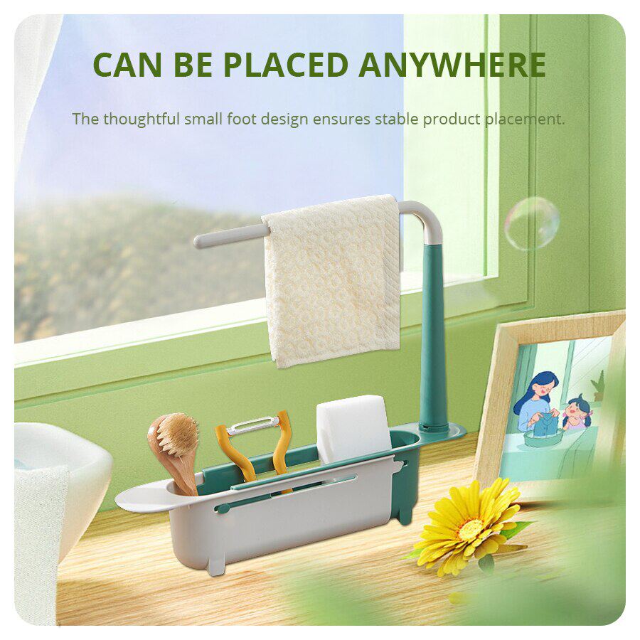 Питание коробки adjustable telescopic sink storage rack holder foldable spon 0431