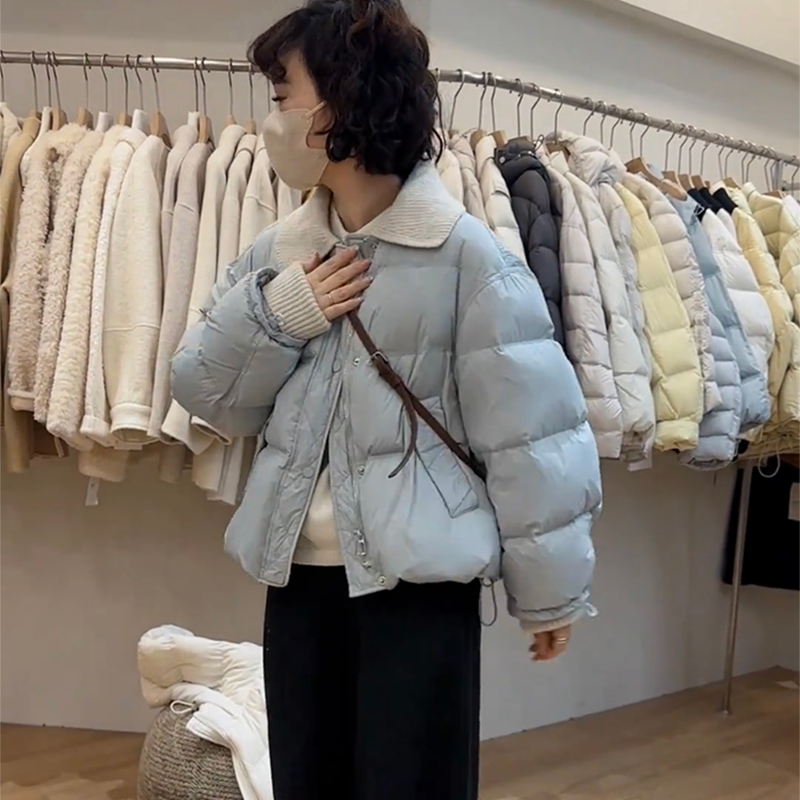 French-Style Versatile Gentle Corduroy Lapel down Jacket for Women 2026 Winter New Loose White Duck down Short Coat French-Style Versatile Gentle Corduroy Lapel down Jacket for Women 2026 Winter New Loose White Duck down Short Coat