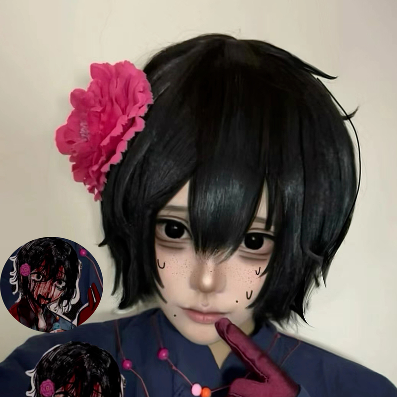 Halloween Wig Cosplay Fushun Mullet Head Chinese-Style Horror Long Bangs Dark Series Full Headgear