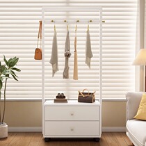 Dongwo Misiluo solid wood clothes hanger can sit on the shoe rack integrated floor-to-ceiling doorway home shoe changing stool bedroom storage rack