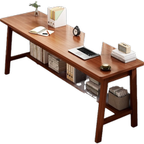Dongwo Yijia wood long table living room large long desk solid wood legs computer table study workbench double table