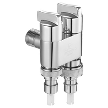 Diving boat three-way angle valve in one-in-two-out double control all-copper triangular valve 10% Two water distributor switch double water outlet valve