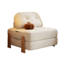 Baiying 2024 new Japanese modular sofa bed solid wood tofu block single leisure lazy sofa