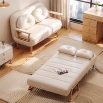 Dongwo Yijia wood sofa bed folding dual-use 2024 new living room small apartment multi-functional single and double lunch break bed