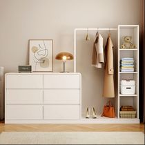 Xiaoyun solid wood bucket cabinet bedroom storage cabinet bedside bucket cabinet coat rack integrated drawer cabinet with hanger storage cabinet