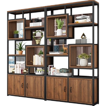 Dongwo Aixing office screen partition shelf wrought iron floor flower stand decoration dining room living room entrance bookshelf