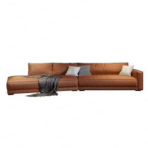 Dongwo Nuosiduo Italian minimalist light luxury Napa first layer cowhide genuine leather sofa corner special-shaped tofu block living room