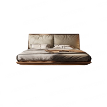 Dongwo Nuosiduo Italian minimalist leather art suspended bed large apartment master bedroom light luxury simple soft package large double bed