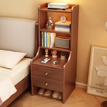 Zhaojiangshijia Nordic solid wood bedside table with bookshelf integrated bedside storage cabinet small apartment storage rack storage rack