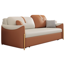 Baiying solid wood technology fabric sofa bed modern simple small apartment living room retractable bed foldable double bed