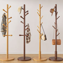 Libao solid wood coat rack floor-standing home bedroom bedside clothes rack indoor single pole vertical Chinese style