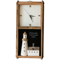 Juhan natural old wood wall clock living room pastoral retro creative wall decoration painting clock ornaments blackboard flower arrangement