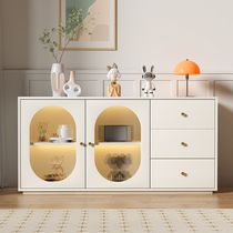 Xiaoyun cream style sideboard storage cabinet home kitchen restaurant storage cabinet small apartment glass living room tea cabinet