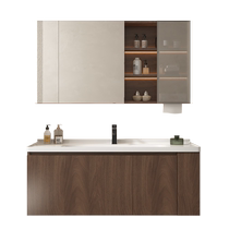 Yida antique style walnut bathroom cabinet ceramic integrated basin combination bathroom hand wash basin cabinet wash table