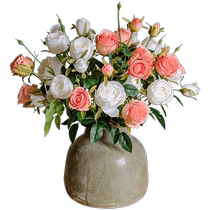 Juhan light peinture à lhuile de luxe rose fleur artificielle rétro fleur séchée salon table à manger haut de gamme fleur ornements américains fausse décoration florale