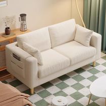 Naizhai fabric sofa living room new style single tofu block simple modern rental house double sofa chair for small apartment