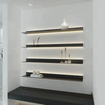 Dongwoweiwei aluminum alloy laminate wall led light strip wall hanging wall storage rack one-word partition wall display