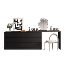 Rama red furniture solid wood dressing table drawer cabinet integrated dressing table bedroom modern simple black high-end dressing table