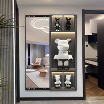 Joint cabinet cartoon violent bear entrance hall hanging painting customized full-length mirror hidden full-length mirror aisle sliding mirror