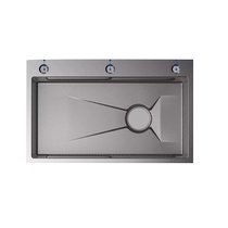 Dongwo Baihan thickened 304 stainless steel sink kitchen dishwashing nano gray large single-slot universal dishwashing basin for home use