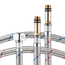 House helper faucet water inlet pipe explosion-proof vegetable basin hot and cold water pipe 304 stainless steel braided hose 49