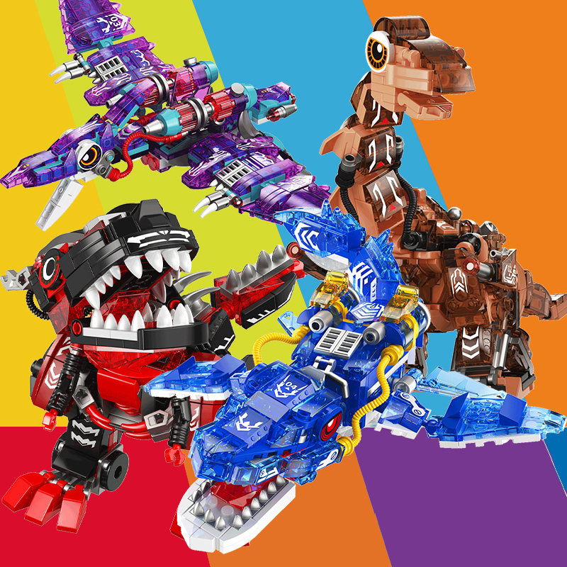 Departure Toys Luminous Dinosaur Building Blocks Tyrannosaurus Mosasaurus Pterosaur Children's Educational Assembly Boys' Toys