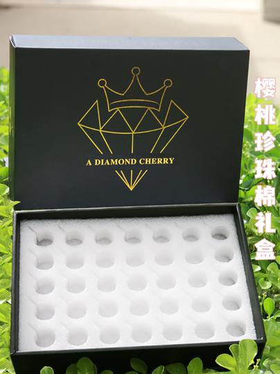 High-End-Kirschfruchtverpackung, Geschenkbox, leere Box, Perlbaumwolle, Heißprägeschaum, antiseismische Dekompression, Expresslieferung