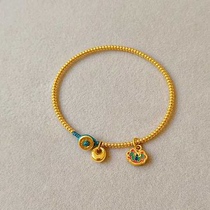 Outlet counter clearance counter 24K gold ball bead bracelet for women golden beans retro temperament fashion classic
