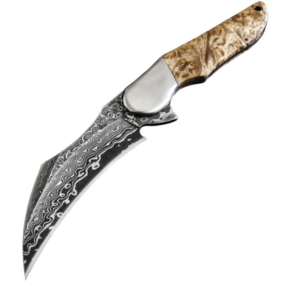 ຮູບແບບເຫຼັກ Damascus steel ມີດສັ້ນພາກສະຫນາມມີດປ້ອງກັນຕົນເອງອາວຸດເຢັນ clip steel core Vg10 ມີດກອງທັບສະວິດ