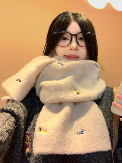 Wool Dachshund Dog Knitted Scarf for Women, Autumn and Winter 2025 New Korean Style, Cute and Warm Neck Warmer