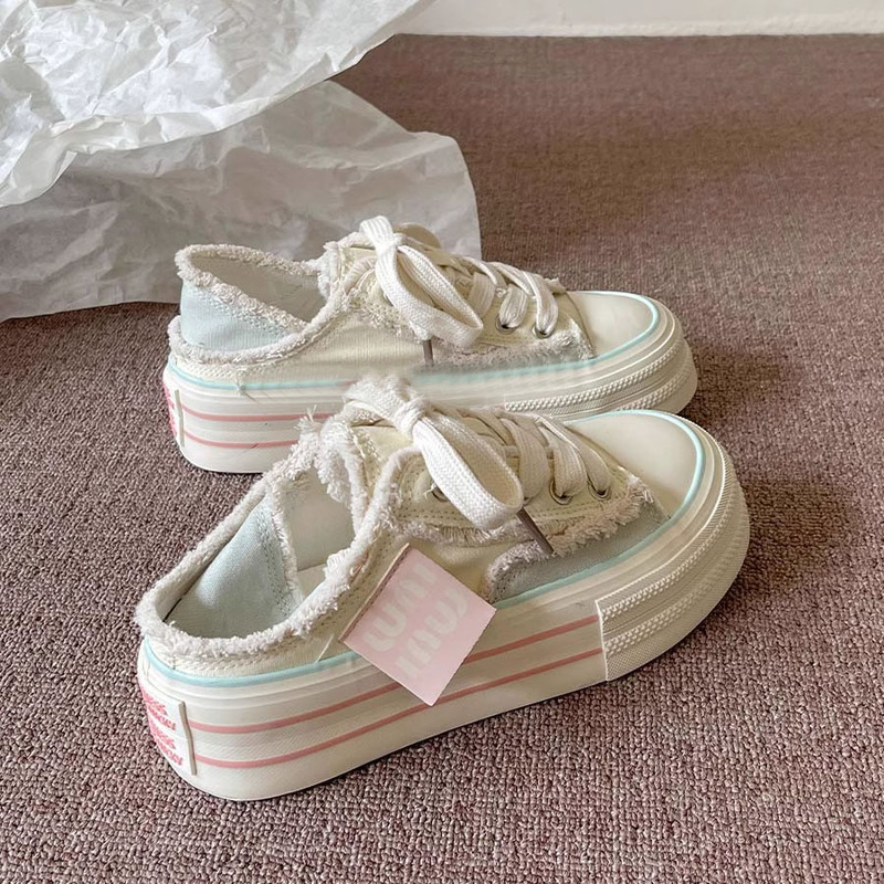 French Uamtor Slip-On Half-Slip Canvas Shoes for Women 2026 Summer and Autumn Breathable Women's Shoes Versatile Two-Wear Casual Shoes