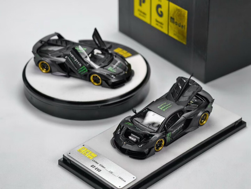 [in Stock] Pgm 1/64 Lp700 Gt Evo Black Ghost Claw Alloy Full-Function Car Model