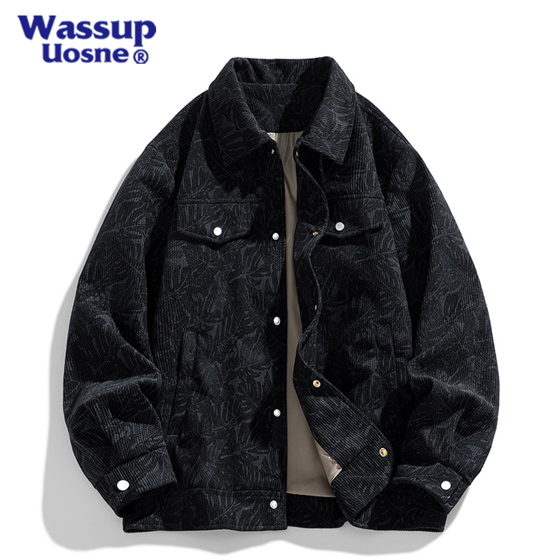Wassup Uosne Jacket Men's Autumn and Winter Lapel Corduroy Workwear Versatile Casual Loose Cotton-Padded Jacket