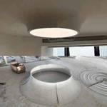 GRG customized bell mouth column head shape arc ceiling concave arc Yin fox suspended gypsum special shape shape