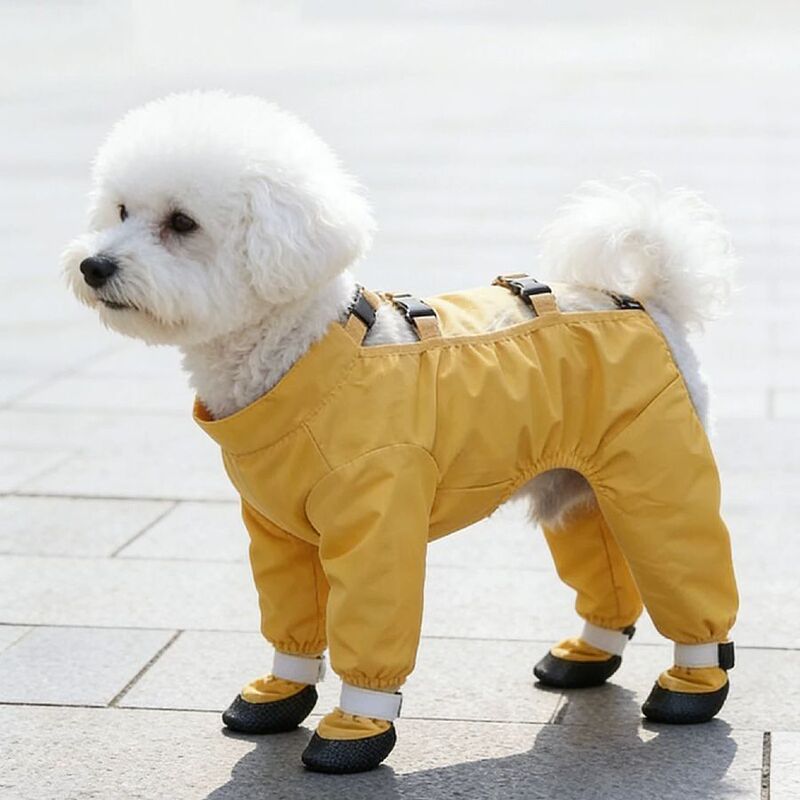 Dog Dust-Proof Pants with Attached Feet, Waterproof and Urine-Proof, a Four-Legged Outfit for Bichon Puppies to Go Out and Walk the Dog, Anti-Dirt Clothing Dog Dust-Proof Pants with Attached Feet, Waterproof and Urine-Proof, a Four-Legged Outfit for Bichon Puppies to Go Out and Walk the Dog, Anti-Dirt Clothing