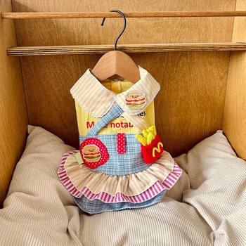 Pet clothes cartoon cute pet dog clothes spring and autumn dress bichon frize yorkie cool and comfortable clothes