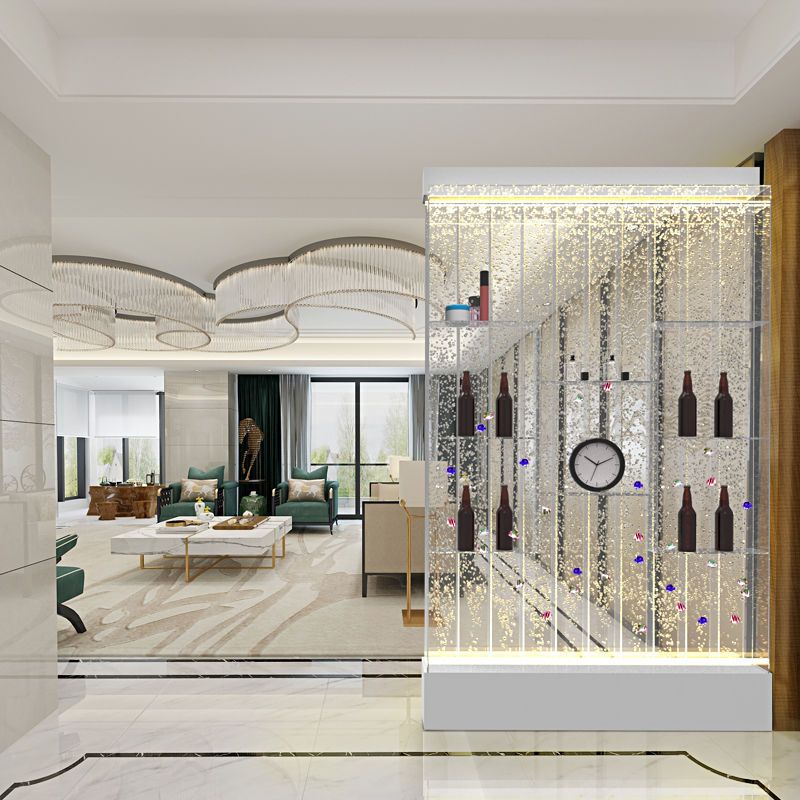 Water Curtain Wall Living Room Partition Screen, Flowing Water Entrance Cabinet, Bubble Wall, Led Lighting, Multiple Colors, Double-Sided Wine Cabinet Water Curtain Wall Living Room Partition Screen, Flowing Water Entrance Cabinet, Bubble Wall, Led Lighting, Multiple Colors, Double-Sided Wine Cabinet