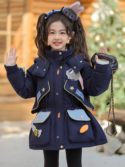 Chaqueta de plumón de policía para niñas, ropa de invierno, chaqueta de plumón de pato blanco, Top Judy, novedad de 2024