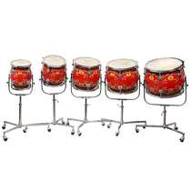 Suzhou five-note platoon drum folk orchestra five-note continuous drum Suzhou national musical instrument percussion instrument timpani flowerpot platoon drum