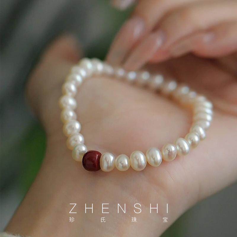 珍氏珠宝天然淡水珍珠手链:新中式朱砂轻奢气质,高级手串手饰,让你瞬间成为焦点!-手饰-淘宝好物网